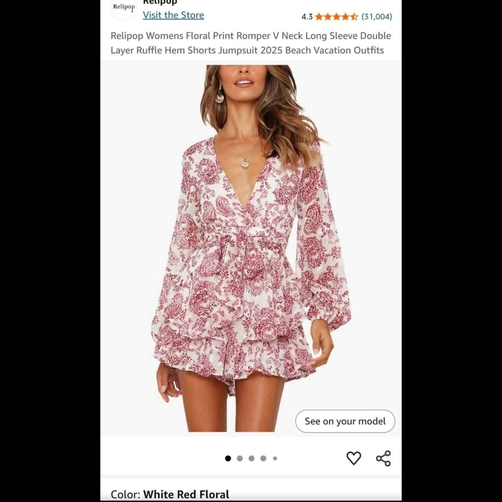 Relipop Floral Print Romper